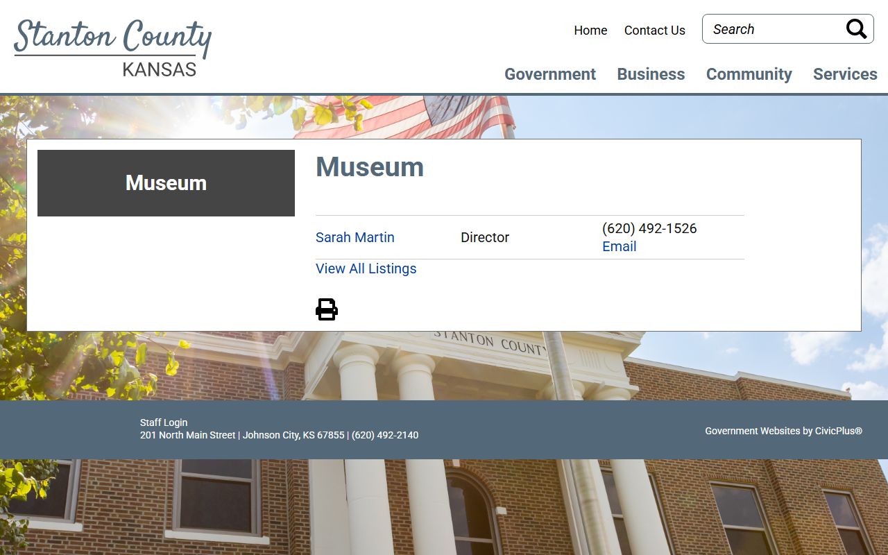 Stanton County Clerk of the District Court local records context from county museum