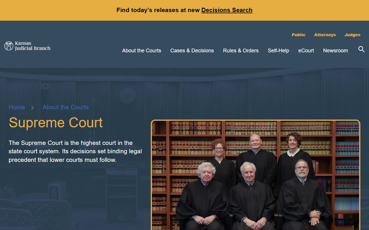Stanton County court dockets Kansas Supreme Court overview