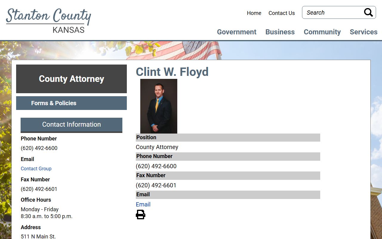 Stanton County criminal court records County Attorney listing