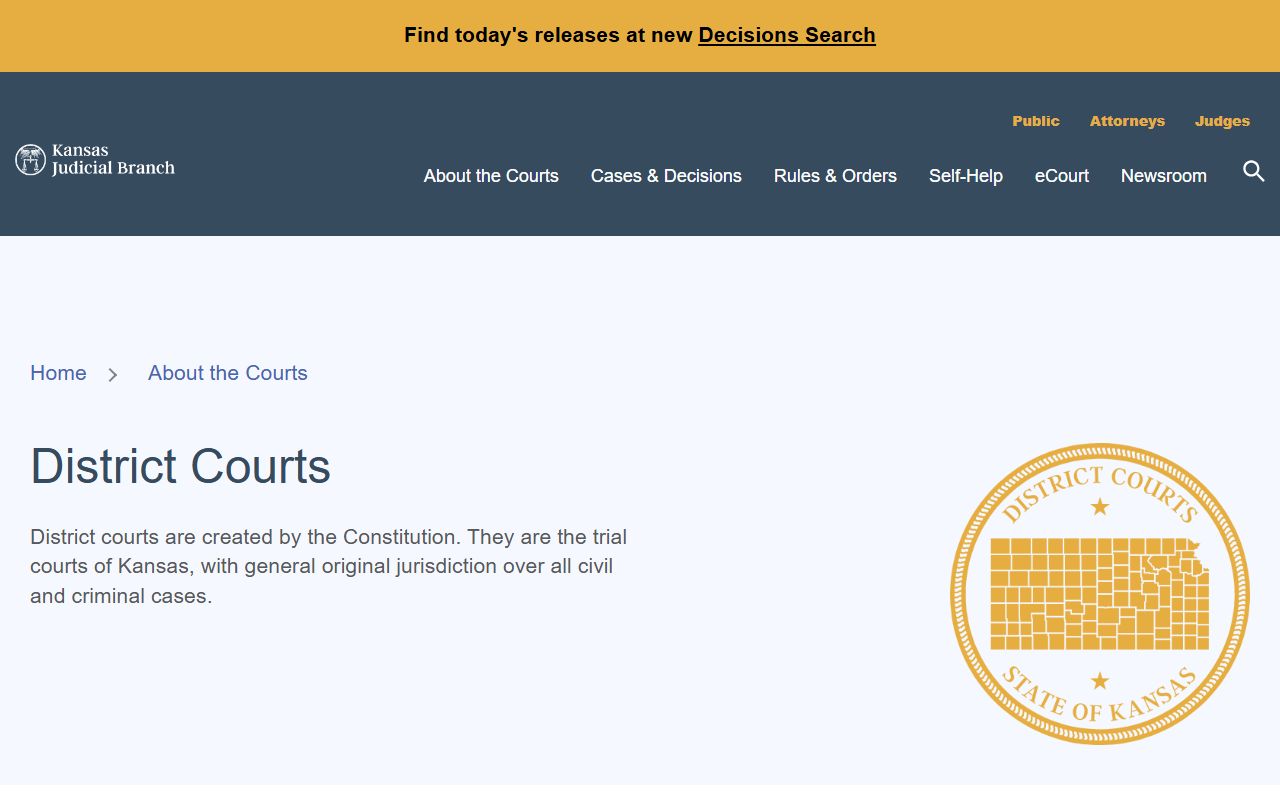 Stanton County District Court Kansas District Courts overview