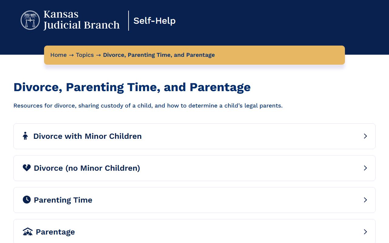 Stanton County divorce records Kansas Self-Help divorce page